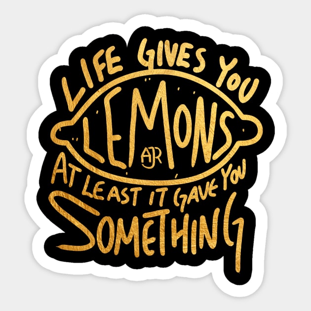 AJR LEMONS GOLD Sticker by Nikki Omen Radio Podcast